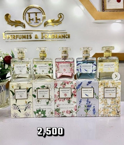 Cocosilya Lily Garden Perfume Pack of 5 Glass Bottles